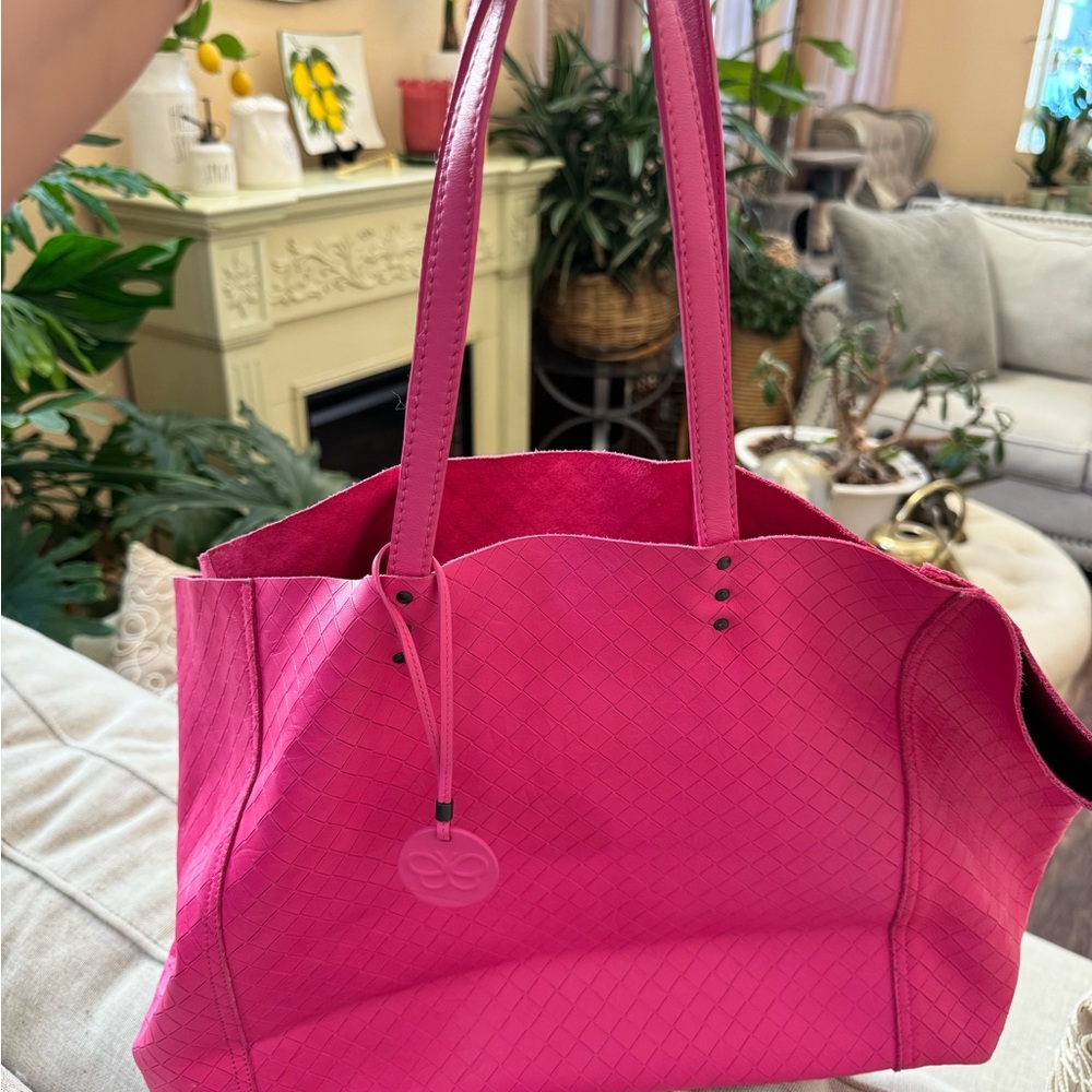 Bottega veneta genuine leather slouchy soft leather tote hot pink